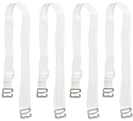 JPudinor BH Träger Durchsichtig Transparent Einstellbar Unsichtbar BH-Träger Ersatzträger mit Metallhaken 4 Paare-18mm