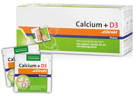 Sanct Bernhard Calcium + D3 Direkt Pulver | Zur Unterstützung der Knochengesundheit | 60 Sachets