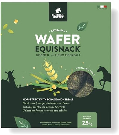 EQUISNACK Wafer Snack Biscotti per Cavali con Fieno e Cereali - 2.5 kg