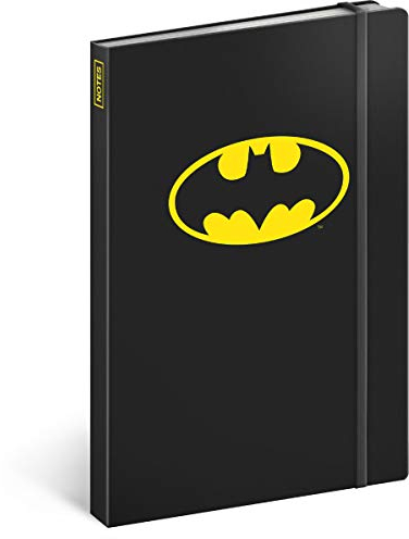 Presco Group Notizbuch liniert mit Gummiband Notizblock A5 für Frauen, Mädchen, Jungen und Teenager - Schule und Büro Tagebuch Journal Journal Notebook - Batman Signal