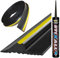 Garage Door Floor Threshold Weather Seal Heavy Duty Rubber Draught Excluder (12ft, Black)