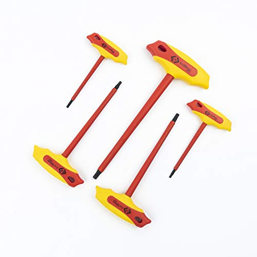 C.K T4422 - Juego de llaves hexagonales aisladas con mango en T, 5 piezas