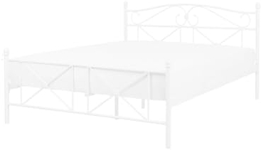 Zeitlos schönes Metallbett in schlichtem Design 140 x 200 cm weiß Rodez