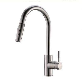 TIMACO Wasserhahn Küche mit Ausziehbare Brause Küchenarmatur 360°Schwenkbar Mischbatterien für Küche Armatur Spiralfederarmatur Spültischarmatur Gebürsteter Nickel
