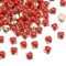 Cheriswelry Lot de 100 mini breloques en forme de cœur rouge en émail plaqué or pour la fabrication de bijoux, bracelets, colliers, boucles d'oreilles, cadeaux de Saint-Valentin