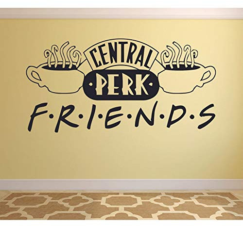 SUPWALS Wall Stickers Logo Wall Decal Central Perk Friends Tv Show Door Window Vinyl Sticker Bedroom Living Room House Interior Decor Words Mural 57X114 Cm