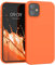 kwmobile Hülle kompatibel mit Apple iPhone 12 Mini Hülle - weiches TPU Silikon Case - Cover geeignet für kabelloses Laden - Neon Orange