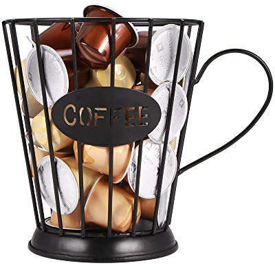 TIEMORE Canasta De Cápsulas De Café, Organizador De Cápsulas De Café, Diseño Original Del Soporte De Cápsulas De Café, Portavasos K, Organizador De Cápsulas De Café Vintage Para Home Cafe Hotel