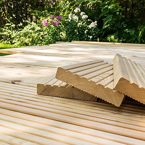 HOME DELUXE - Holz Terrassendiele Lärche ARIS - 2 m², Inkl. Unterkonstruktion und Montagematerial I Terrassenboden Poolumrandung Balkonbelag