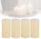 Candelo 4er Set Kerzen Ambiente Rustic Stumpenkerzen - Creme - große Rustik Kerze 12cm - lange Brenndauer ca. 54 Std Weihnachtskerzen Adventskranz
