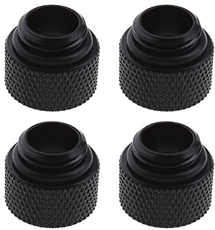 YINETTECH 4 pz G1/4 Nero Raffreddamento Ad Acqua Adattatore Estensione 10mm Ottone con O-Ring Gomma Estesa Plat per Computer Sistema di Raffreddamento Ad Acqua