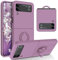 YINLAI for Samsung Galaxy Z Flip 3 Case Liquid Silicone Ring Holder Kickstand Magnetic Car Mount Soft Gel Rubber Protection Shockproof Cover Case for Samsung Z Flip 3 5G, Purple