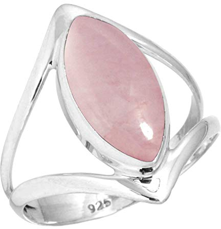 Jeweloporium Rosa Rosenquarz 925 Silber Ringe für Damen Edelstein viktorianisch Silber Ringe Größe 70(22.3) Muttertag Geschenk Handgefertigt Schmuck
