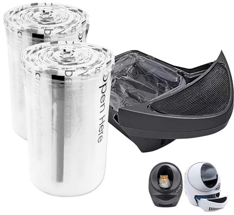 WECATION Replacement Waste Drawer Liners Compatible with Litter Robot 3, 120 Count Waste Bags, 9-11 Gallons