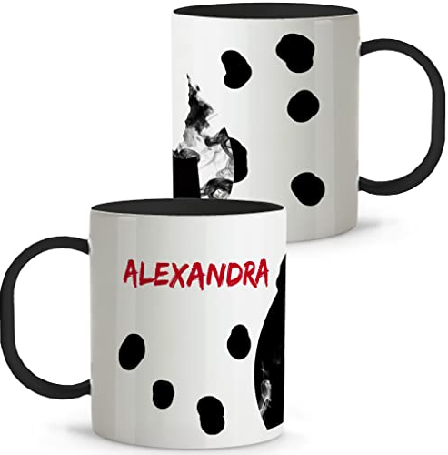 Tasses pour le petit-déjeuner Disney. Mug personnalisé avec le nom. Tasses en plastique pour enfants. Tasses originales Disney pour les cadeaux. Tasses Disney Diverses couleurs. CRUELLA