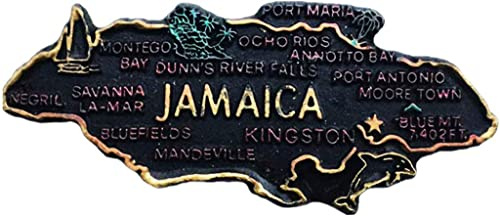 Map Style Jamaica Magnet Fridge Refrigerator Magnet Decoration Sticker Souvenir Resin Crafts Kitchen Whiteboard