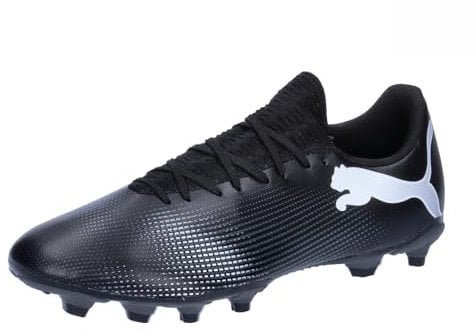Puma Men Future 7 Play Fg/Ag Soccer Shoes, Puma Black-Puma White, 46.5 EU