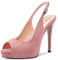 Aachcol Donna Pumps Rotonda Aperte sulla Punta Slingback Spillo Alto High Tacco Heel Dress Scarpe Sandali Ufficio Feste da Matrimonio Scamosciato Rosa B 12 CM 44 EU