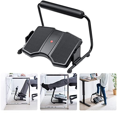 Adjustable Rocking Foot Rest for Under Desk at Work, Ergonomic Office Footrest Foam Leg Rest Elevated Under Table, Standing Desk Foot Rocker Stand Support (Black)