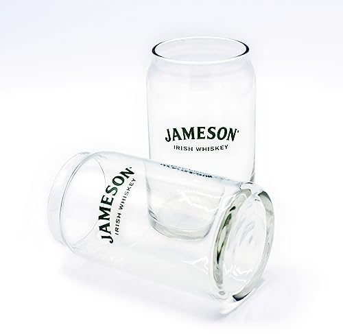 Strength & Honour | 2 x Jameson Irish Whisky Can Shape Cocktail Glass Tumblers 350ml Boxed