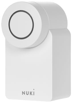 Nuki Smart Lock (4è génération), serrure smart avec Matter pour l’accès sans clé, sans travaux, la serrure électronique transforme votre smartphone en clé, blanc