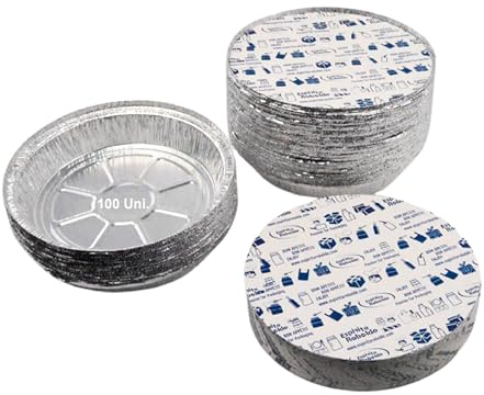 Espirito Rebelde 100 Barquettes en Aluminium 850 ml avec Couvercles | Moules Jetables a Emporter | Emballage Alimentaire pour Barbecues, Congélation