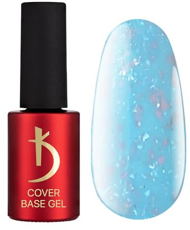 K Professional Base Coat - Base Gel Cover - Blue Flakes Camouflage -7ml- Unterlack - UV Nagellack - Gel Nägel - Blau Flocken Tarnfarbe Glitzern Confetti - UV LED