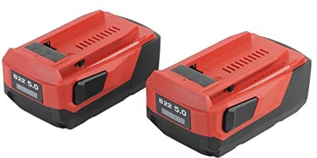 2 Batteries B22 22 V 5,0 Ah Batterie Lithium-ION Haute Puissance. Compatible for Hilti 18 V 21,6 V 22 V. Outil électrique sans Fil. Compatible avec l'outil à Batterie 22 V