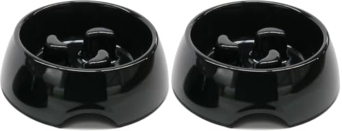 Rosewood Heavy Duty Anti Scoff Melamine Slow Feeder Bowl for Dogs, Medium (Pack of 2)