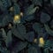 SOEWIOU Thicken Dark Leaf Yellow Flower Wallpaper, 600 * 44.5cm Removable Waterproof Vinyl Self-Adhesive Contact Paper for Living Room, Bedroom, Washroom, Cabinet Wall