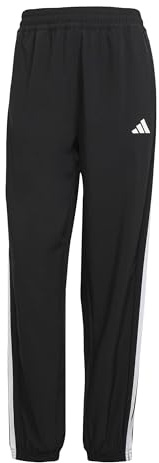 adidas Damen Train Essentials 3-Stripes Woven Pants, Black/White, XL
