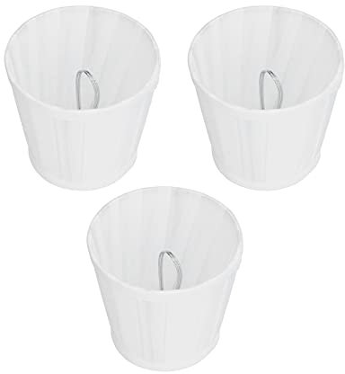 HERCHR Juego De 3 Pantallas Blancas Modernas, Redondas, De Tela Mate, Con Clip, Adecuadas Para Lámparas De Mesa, Candelabros Y Lámparas De Pared