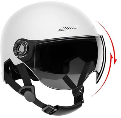 Casco da bicicletta per uomo e donna, con occhiali, altamente protettivo, con visiera parasole rimovibile, per scooter elettrico, bici da strada, pattinaggio