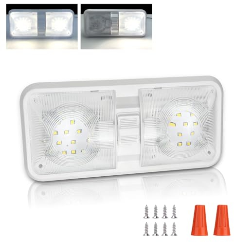 MERTTURM 48 LED Deckenleuchte 12V Lampe(1000LM), 12v Wohnmobil Natürliches Weißes Licht mit Schalter, Helligkeit Einstellbar, Innenbeleuchtung Auto LED für KFZ Innenraumbeleuchtung Boot, 1stk