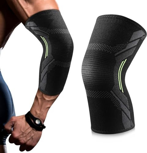 GlasFlength Tutore Epicondilite Gomito 1 Pezzi, Gomitiere Palestra per Uomini/Donne Gomitiera per Supporto Braccio Fascia Compressione per Protezione da Gomito del Tennista Golfista (Nero, M)