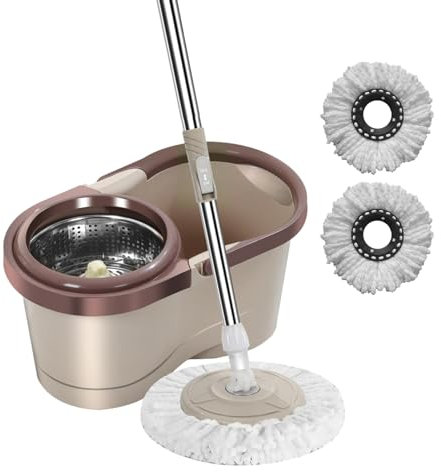 Rotary Cleaning Mop, Automatic Rotary Mop Set, Wet Broom Buckets with Automatic Rotation | Work-Saving Cleaning with Wringer for Living Room, Kitchen, Balcony, Study Room