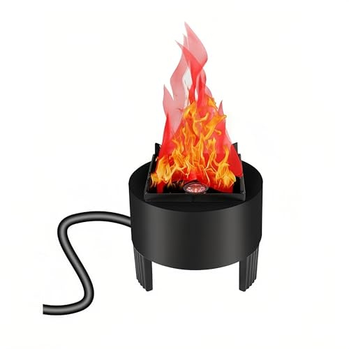 Lancoon 3D LED Fake Fire Flame Light, Artificial Flickering Flame Lamp Bulb Electric Campfire Effect Indoor for Christmas Halloween Festival Event Party Club Decoration