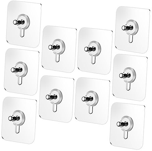 KITANDOVE 10piezas Ganchos Adhesivos Transparentes Sin Rastro Para Colgar Casa Perfectos Para Decoración y Organización Incluye Tornillos y Pads Adhesivos