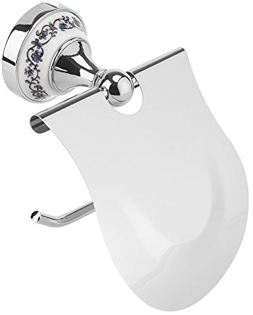 Asixx Vintage Toilettenpapier-Aufbewahrungshalter 1 Stück Polis Badezimmer-Toilettenpapier-Papierhalter-Rack Zur Wandmontage, Taschentuch-Abdeckung Silber (Chrom)
