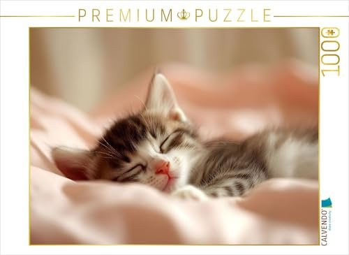 CALVENDO Puzzle Schlafendes Katzenbaby | 1000 Teile Lege-Größe 64 x 48 cm Foto-Puzzle für glückliche Stunden