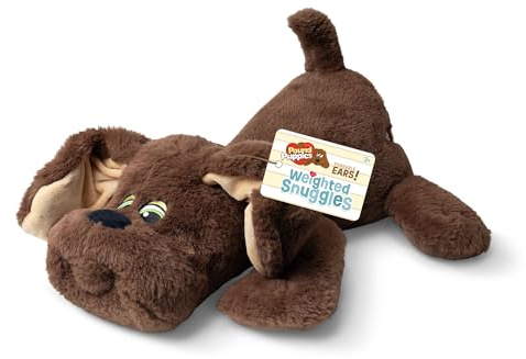 Basic Fun Pound Puppies Weighted Snuggles Plush – Dark Brown with Long Ears – Soft Weighted Plush Comfort Toy with Classic Design – For Ages 3+