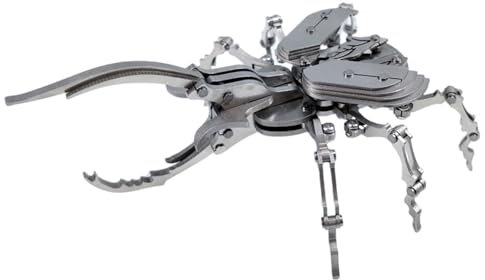 Larcele Mechanische 3D-Metall-Puzzles für Erwachsene, DIY-Montage, Stahl-Insekten-Serie, Metall-Puzzles, Heimdekoration, Kunst, Handwerk, Bauspielzeug KJPZ-02 (Ironclad Beetle)