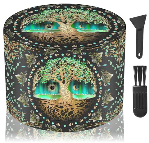 LHOEST Grinder Große Crusher, 63 mm Gewürzmühle mit Scraper und Plastikbürste, Grinder 4 Schichten Baum-Design, Pollen grinder Metall 4-teiliges Set für Spice Gewürze