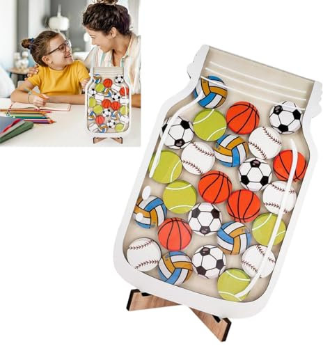 Zwenjuan Belohnungsglas für Kinder,Star Reward Jars,Belohnungssystem Klassenzimmer Motivierendes Belohnungsglas,Belohnungsgläser für Kleinkinder,für Gebrauch zu Hauseund in der Schule(Ball)