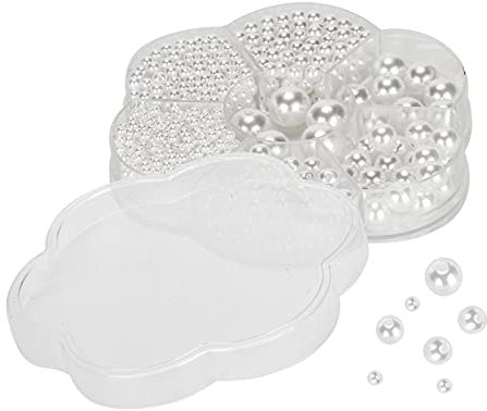 Baxnore 1150PCS Flat Back Half Pearl Beads, Sew-On Glue-On Craft Pearls, Includes Storage Box for Jewelry Making Earrings Bracelets