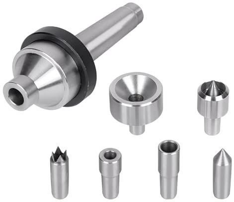Toplionace Set di Contropunte Rotanti MT2 per Tornio per Legno - 7 Pezzi con Contropunta a Cambio Rapido e Adattatore Acciaio 45#, Lavorate a CNC