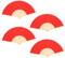 Toyhood 4 Pcs Hand Fan Folding, Paper Fans Chinese Handheld Fans Hand Fan Bamboo Folding Fan for Wedding Party Home Decorations Dancing Cosplay (Red)