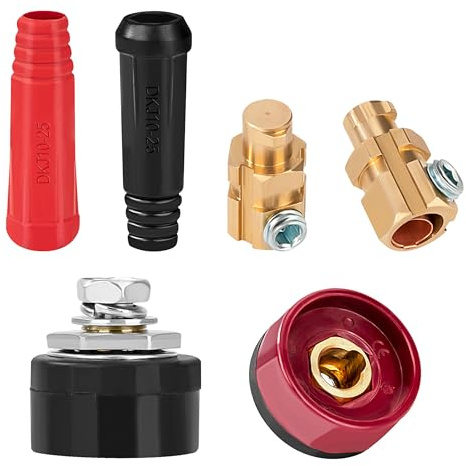 Tunejoy Schweißkabel Panelstecker Buchsenset DKJ10-25 & DKZ10-25 Schnellverschluß 200Amp für 10-25 mm² Kabel Wig TIG Schweißmaschine