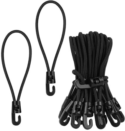 20 Stück Spanngummis mit Haken 10 cm – elastische Zeltgummis aus Nylon – Spannseile ideal für Zeltbefestigung, Camping, Planen & Outdoor-Aktivitäten