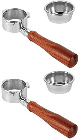 MVOSJFIE 2X Bottomless Portafilter 54mm for Series and Espresso Machines, Portafilter with Filter Basket